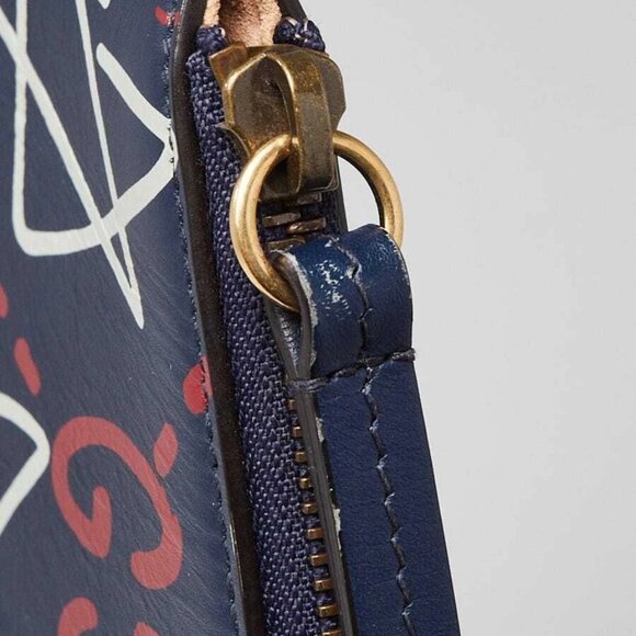 Gucci Blue Smooth Leather Gucci Ghost Zip Pochette - Picture 5 of 9